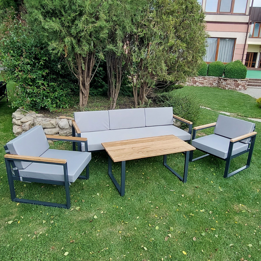 Садовий комплект лофт — синій каркас